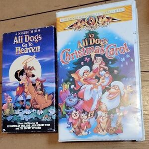 All Dogs Go to Heaven and All Dogs Christmas Carol VHS Tapes